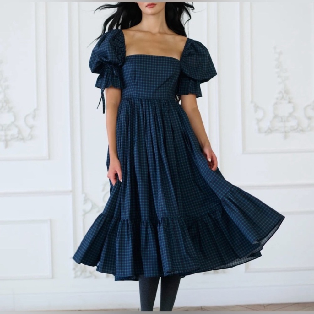 Selkie The Farmhouse Tartan Market Dress